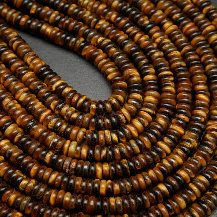 Heishi Disk Tiger Eye Beads.