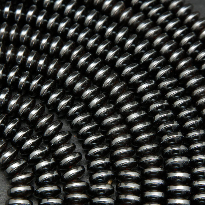 Natural hematite rondelle beads.