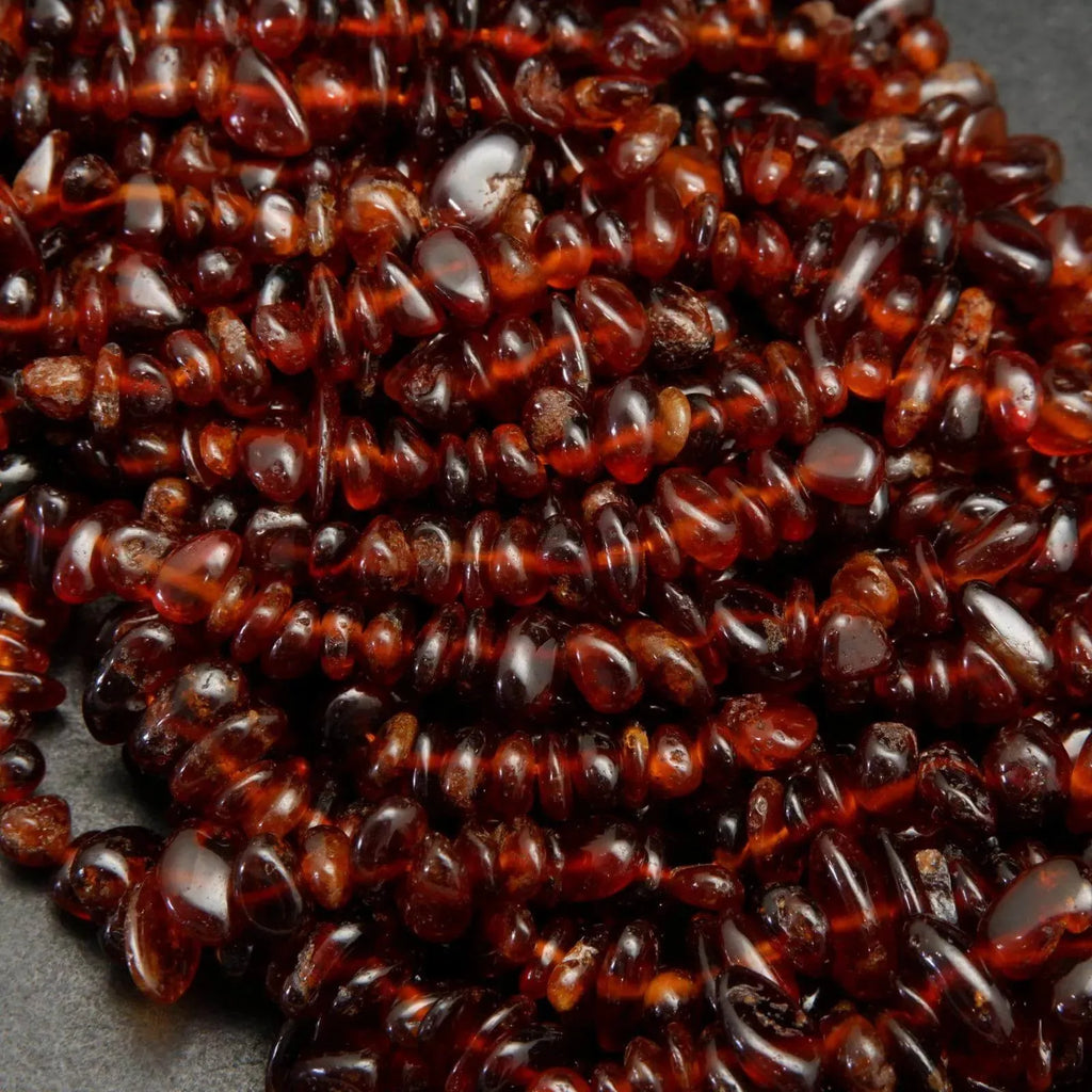 Hessonite Garnet Beads.