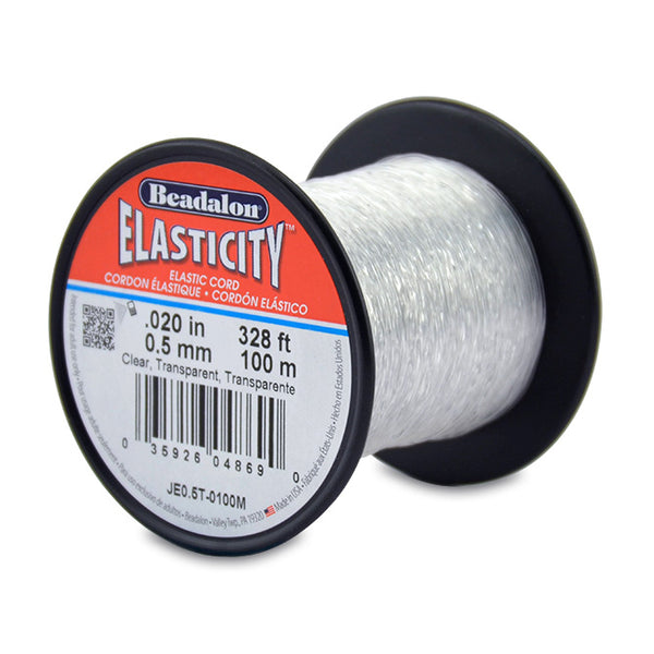 Elasticity Stretch Cord, 0.5 mm (.020 in), Clear, 100 m (328 ft), Supply, Tejas Beads