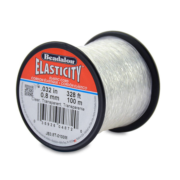 Elasticity Stretch Cord, 0.8 mm (.032 in), Clear, 100 m (328 ft), Supply, Tejas Beads