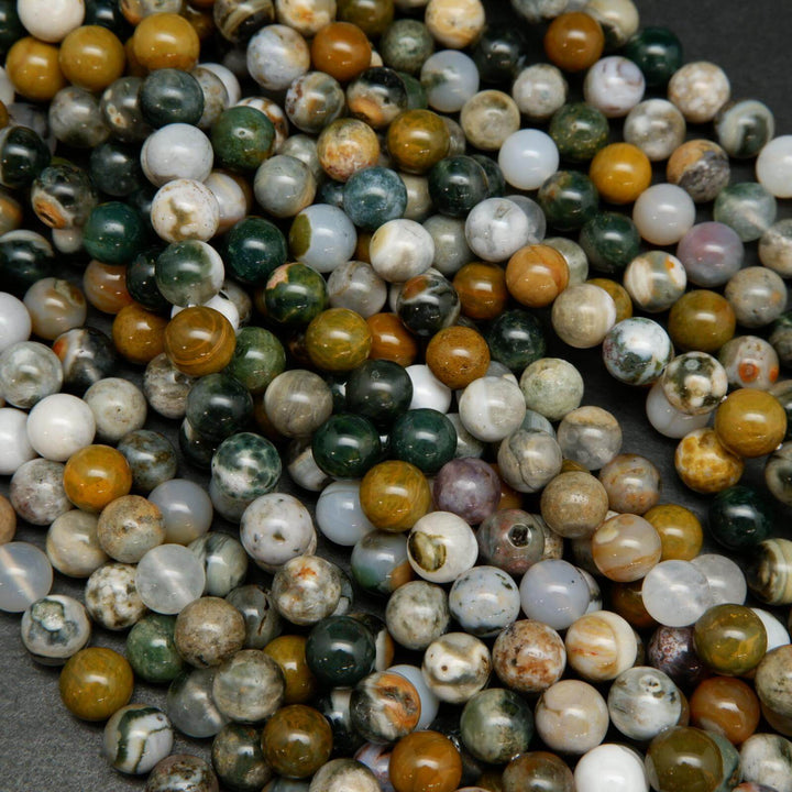 Multicolor kambaby ocean jasper beads.