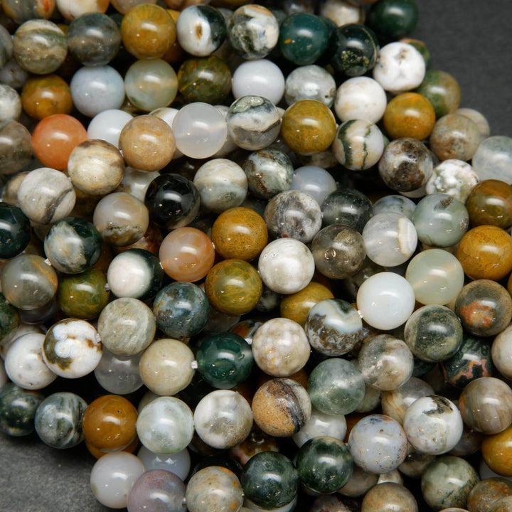 Multicolor kambaby ocean jasper beads.