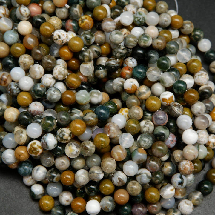 Multicolor kambaby ocean jasper beads.