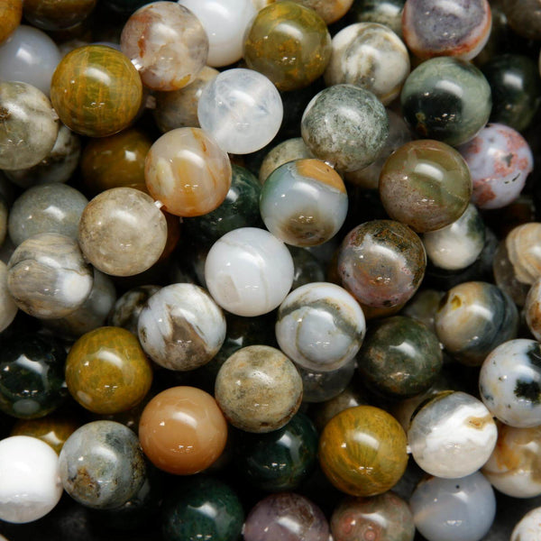 Multicolor kambaby ocean jasper beads.