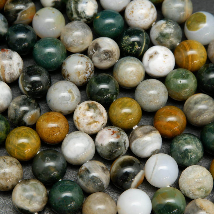 Multicolor kambaby ocean jasper beads.