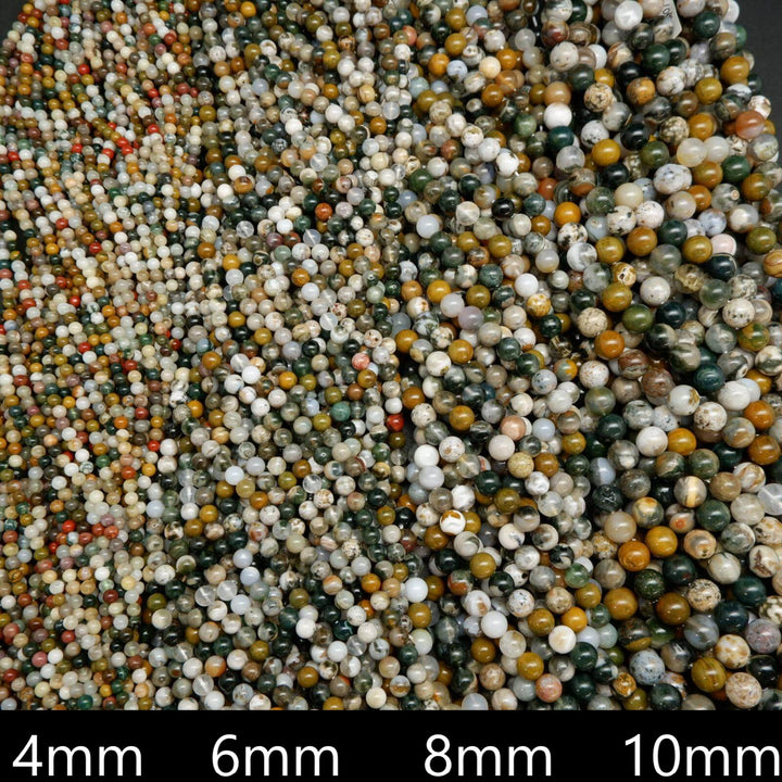 Multicolor kambaby ocean jasper beads.