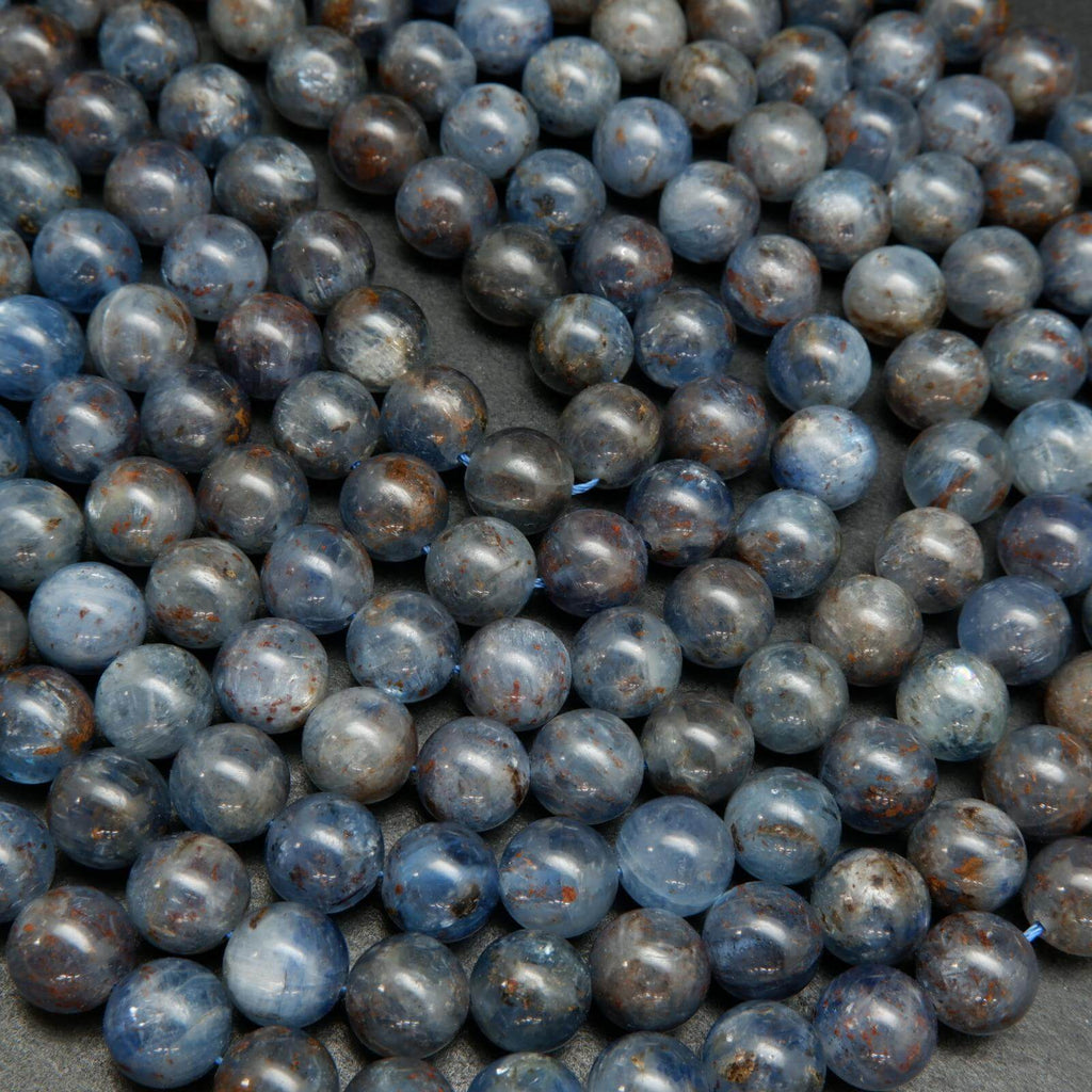 South African Kyanite Beads with brown inclusions.