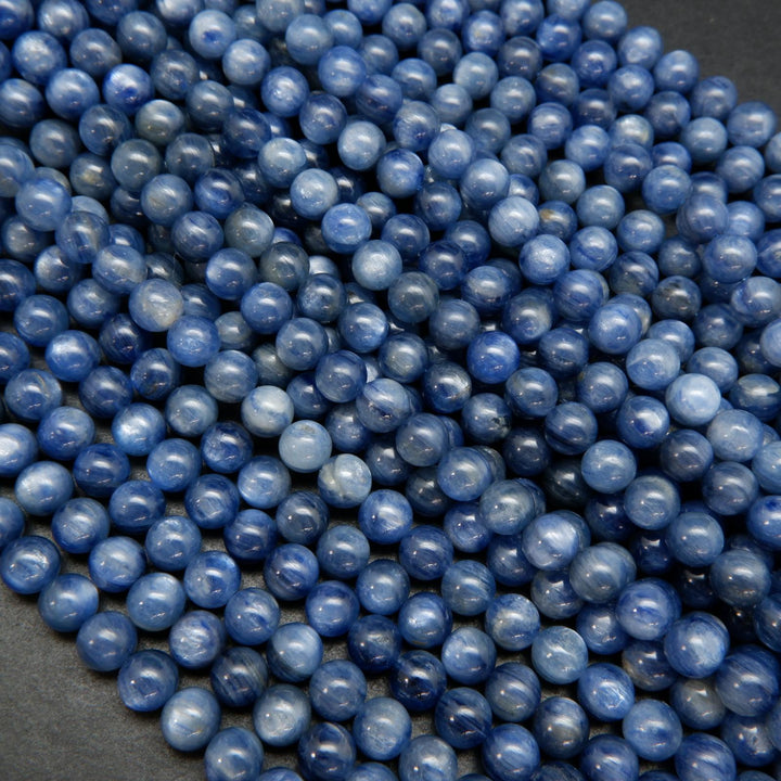 Blue kyanite beads.