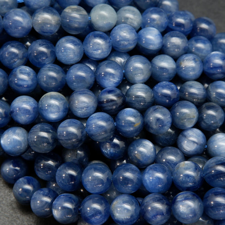 Blue kyanite beads.