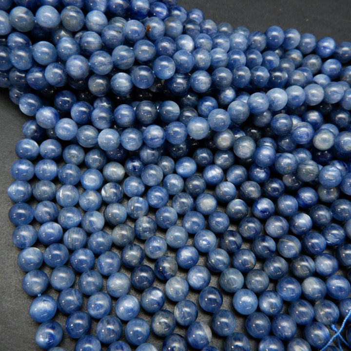 Blue kyanite beads.