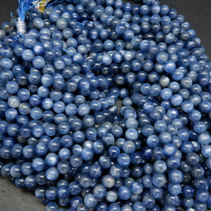 Blue kyanite beads.