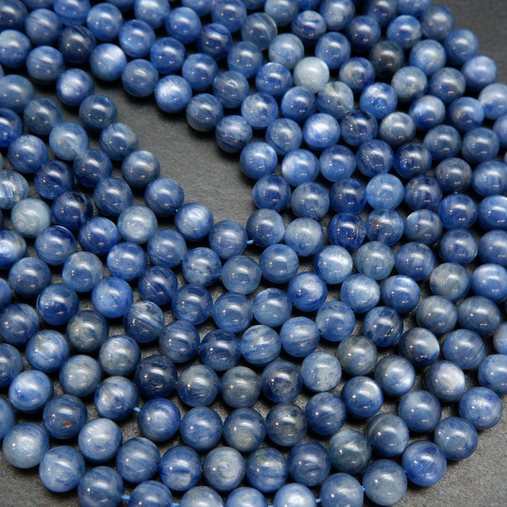 Blue kyanite beads.