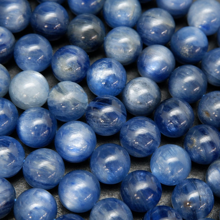 Blue kyanite beads.