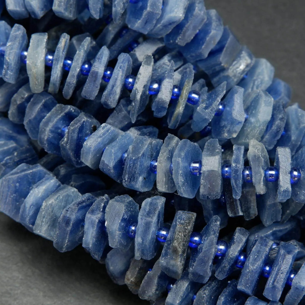 Blue Kyanite · Faceted · Hexagon Disk Slices · 10mm to 12mm, Bead, Tejas Beads