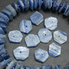 Blue Kyanite · Faceted · Hexagon Disk Slices · 10mm to 12mm, Bead, Tejas Beads