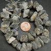 Labradorite raw cut nugget beads.