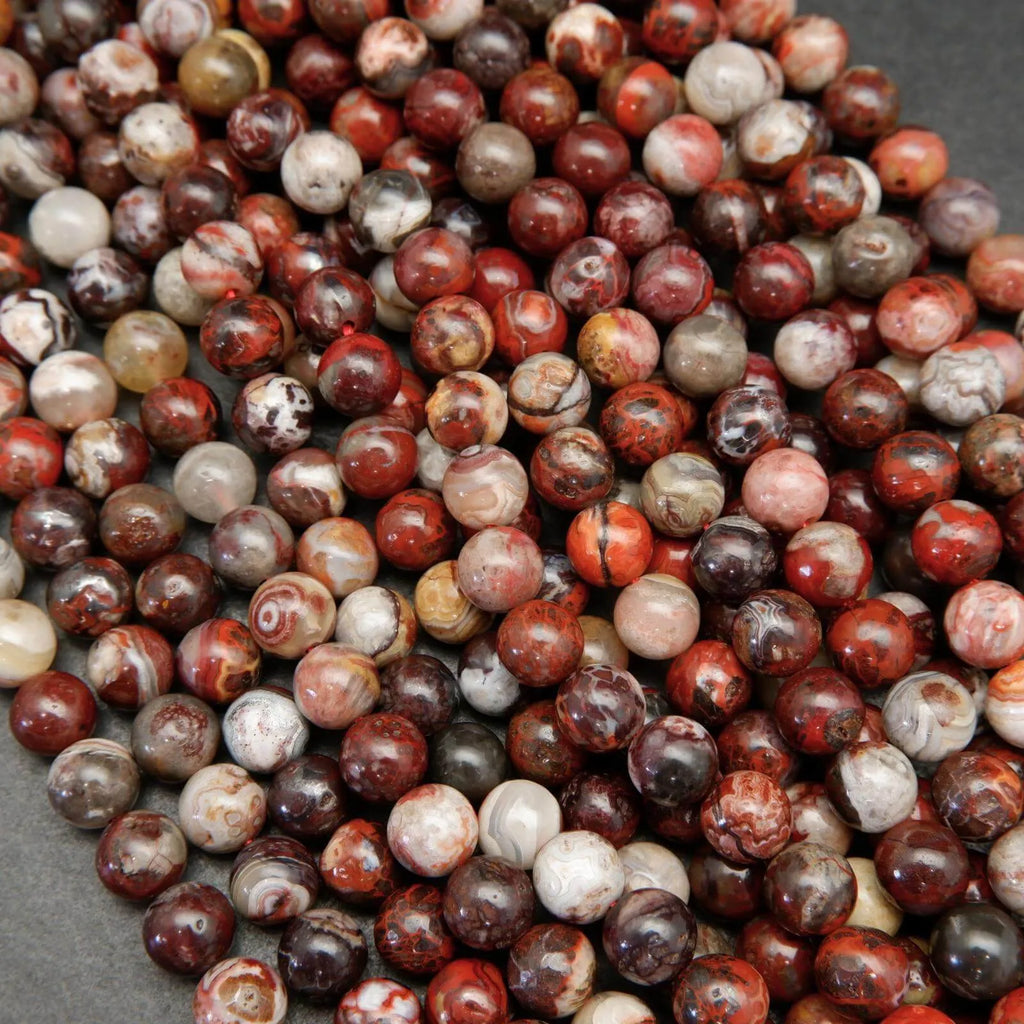 Red laguna lace agate beads.