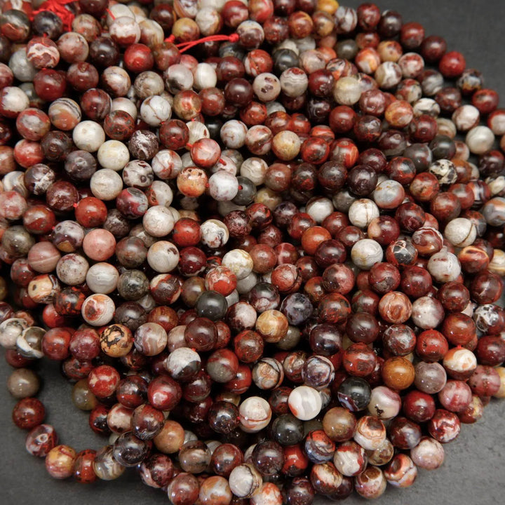 Red laguna lace agate beads.