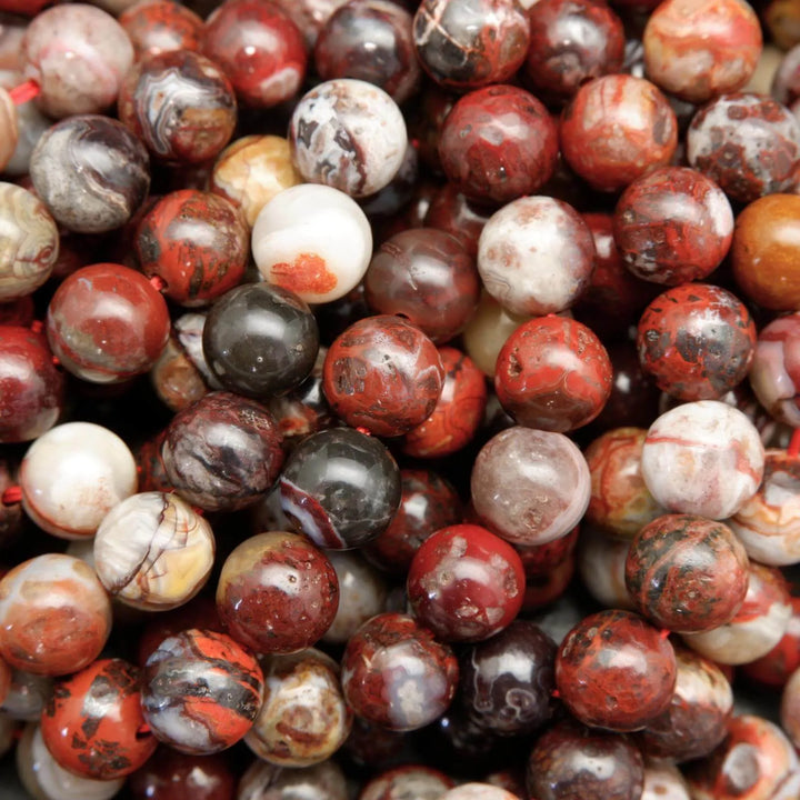 Red laguna lace agate beads.