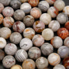 Red, grey, and white laguna lace agate beads.