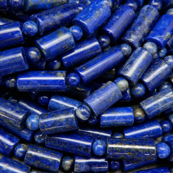 Lapis Lazuli Barrel Tube Beads.