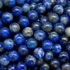 Lapis lazuli smooth round beads.