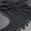 Large Hole Matte Finish Black Onyx Beads