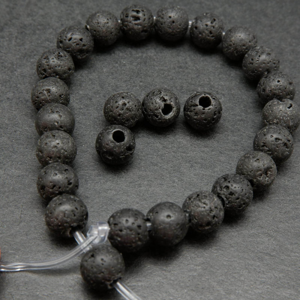 Large hole lava beads.