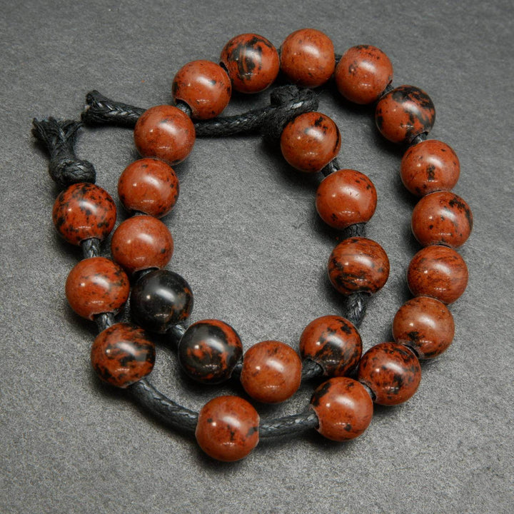 brown and black mahogany obsidian beads.