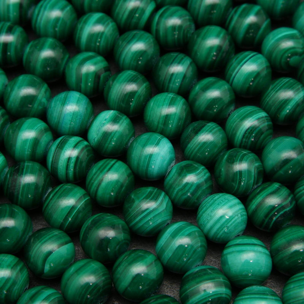 Green banded malachite beads.