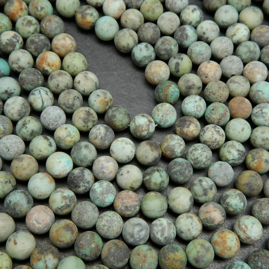 Matte finish African turquoise beads.
