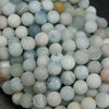 Matte finish aquamarine beads.