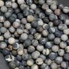 Black Silver Leaf Jasper · Matte · Round · 6mm, 8mm, Bead, Tejas Beads
