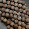 Brown snowflake obsidian beads.