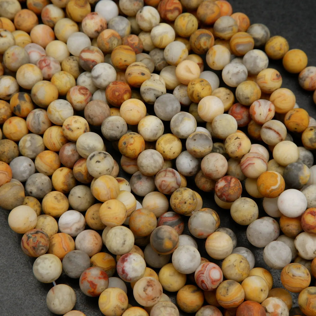 Matte crazy lace agate beads.