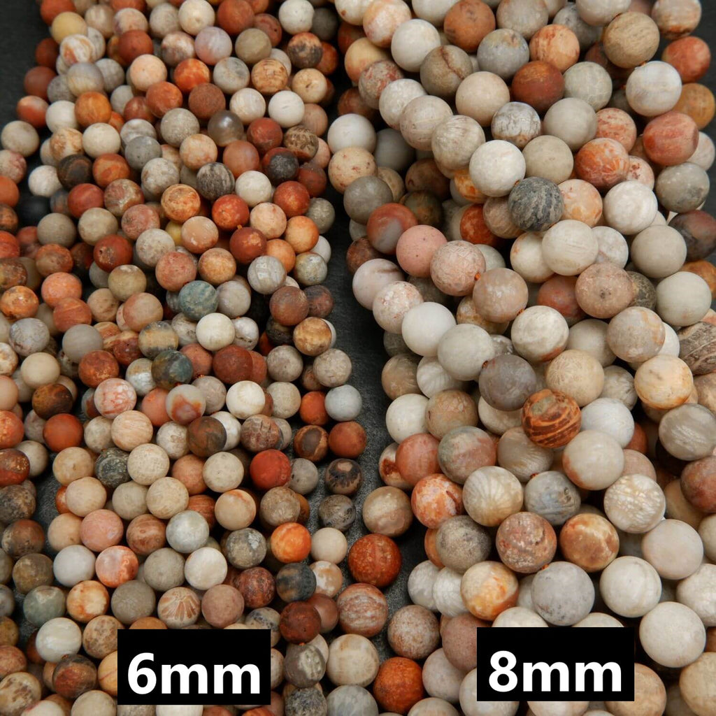 Mixed fossil coral beads for jewelry making.