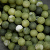 Drab Green Matte Finish Jade Beads. Olivine Color Loose Beads for Jewelry Making.
