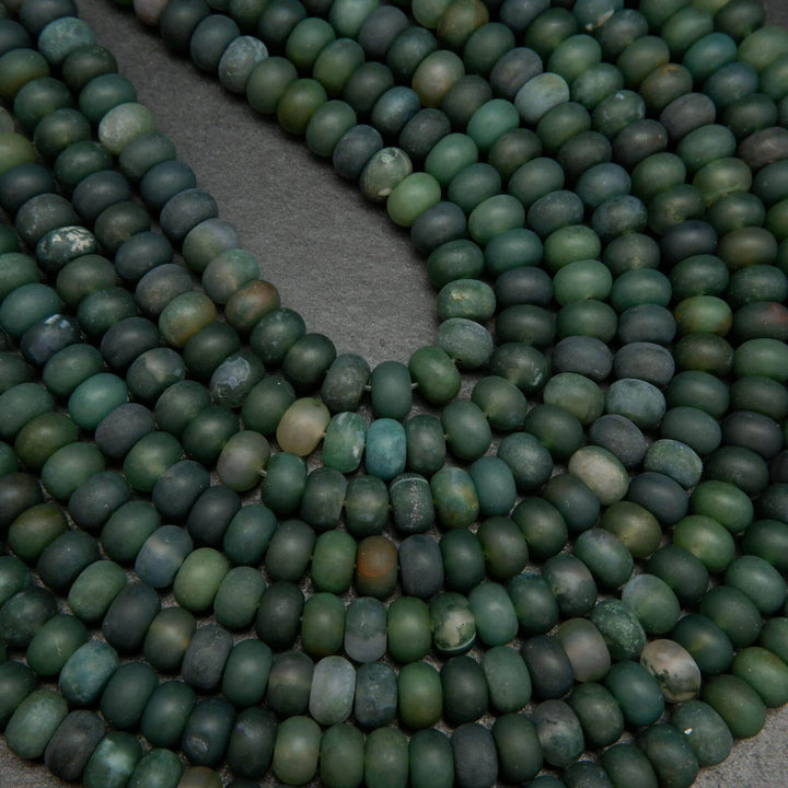 Green Moss Agate Beads.