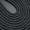 Rondelle matte black onyx beads.