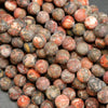 Red leopard skin jasper beads matte finish rounds.