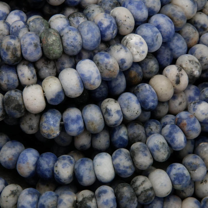Snowflake Sodalite · Matte · Rondelle · 6mm, 8mm, Tejas Beads, Beads