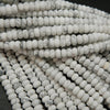 White howlite matte rondelle beads.