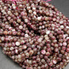 Mauve tourmaline beads.
