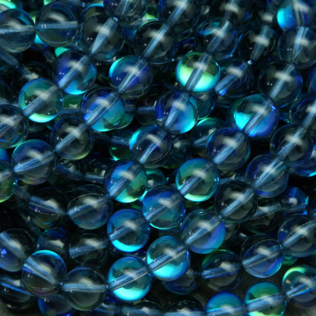Gray Mystic Aura (syn) · Smooth · Round · 6mm, 8mm, 10mm **CLEARANCE**, Bead, Tejas Beads