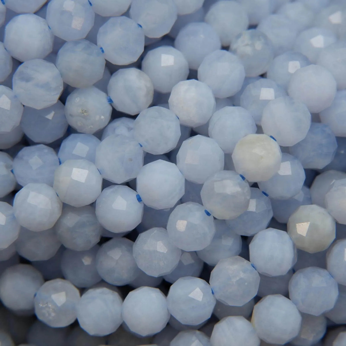 Blue Stripe Agate Smooth Round Beads 6mm 8mm 10mm 12mm 15.5\" Strand