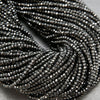 Microfaceted Rondelle Black Spinel Loose Beads