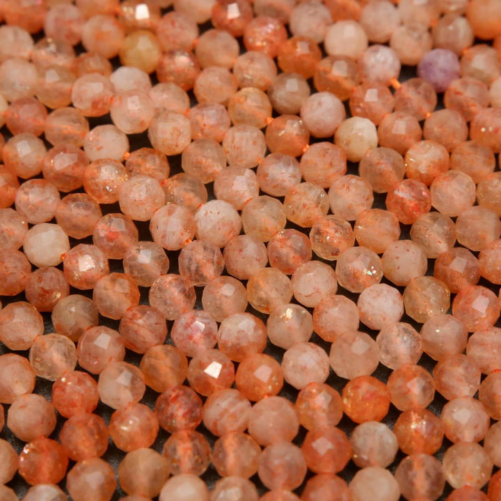 Sunstone · Microfaceted · Round · 2mm, 3mm, 4mm, Bead, Tejas Beads