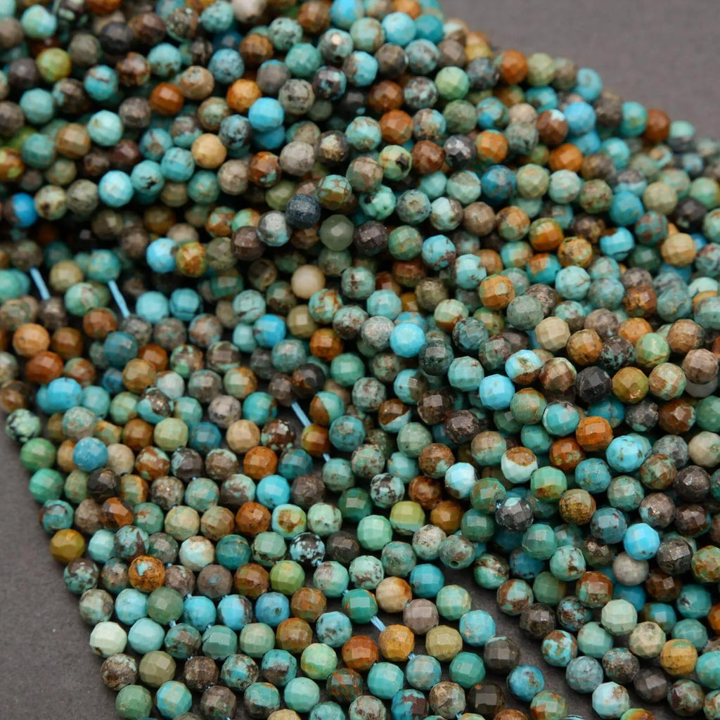 Microfaceted Turquoise Beads.