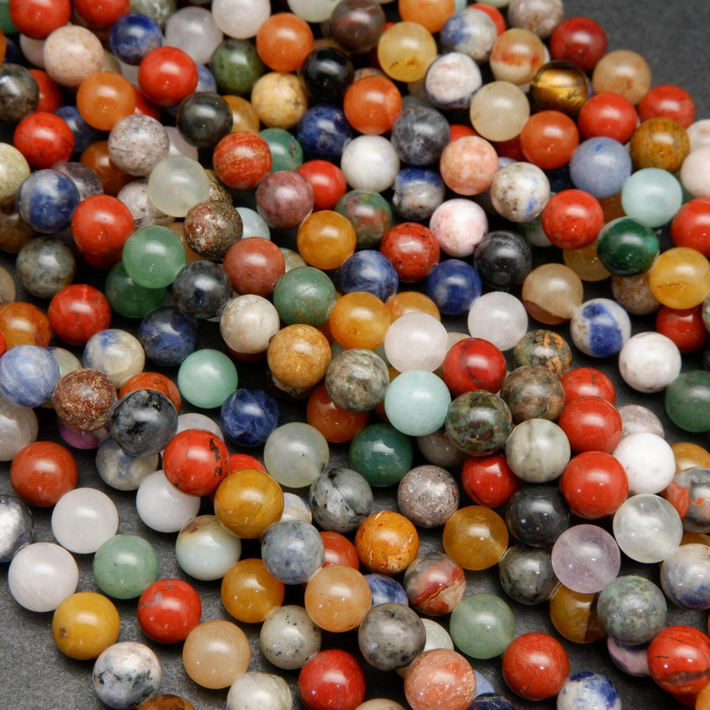 Mixed gemstone beads.